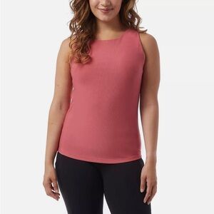 32 Degrees Pink Tank with Built in Bra Soft Textured Ribbed Fabric Size M New